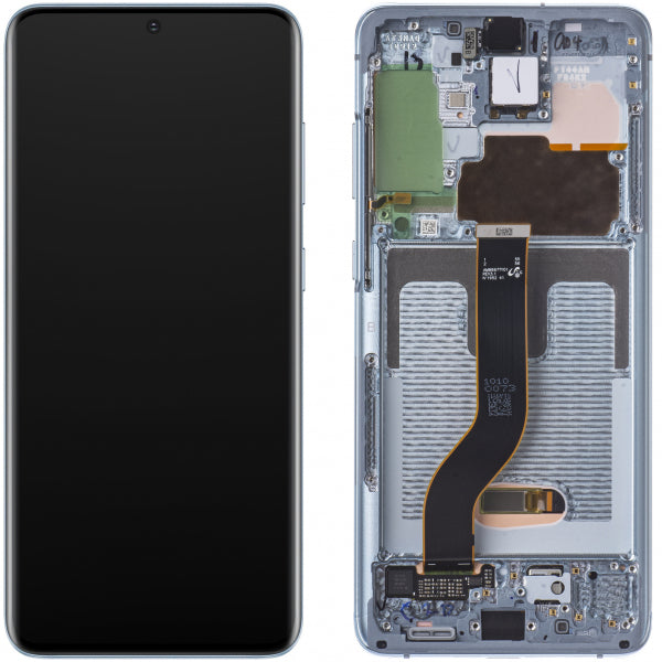 Display cu Touchscreen Samsung Galaxy S20+ 5G G986 / S20+ G985, cu Rama, Bleu (Cloud Blue), Service Pack GH82-22145D